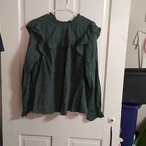 Dark green striped slip over shirt 4 girls